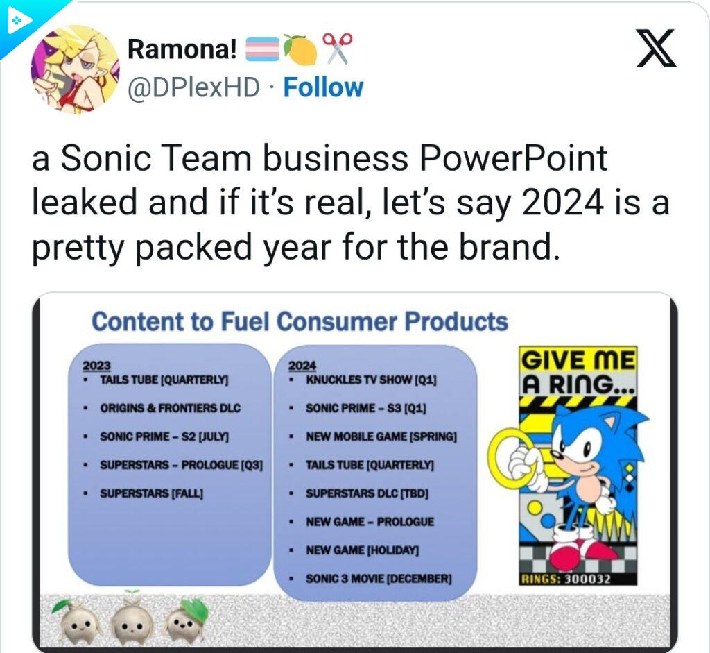 A data de lançamento do Sonic Superstars pode ter sido vazada